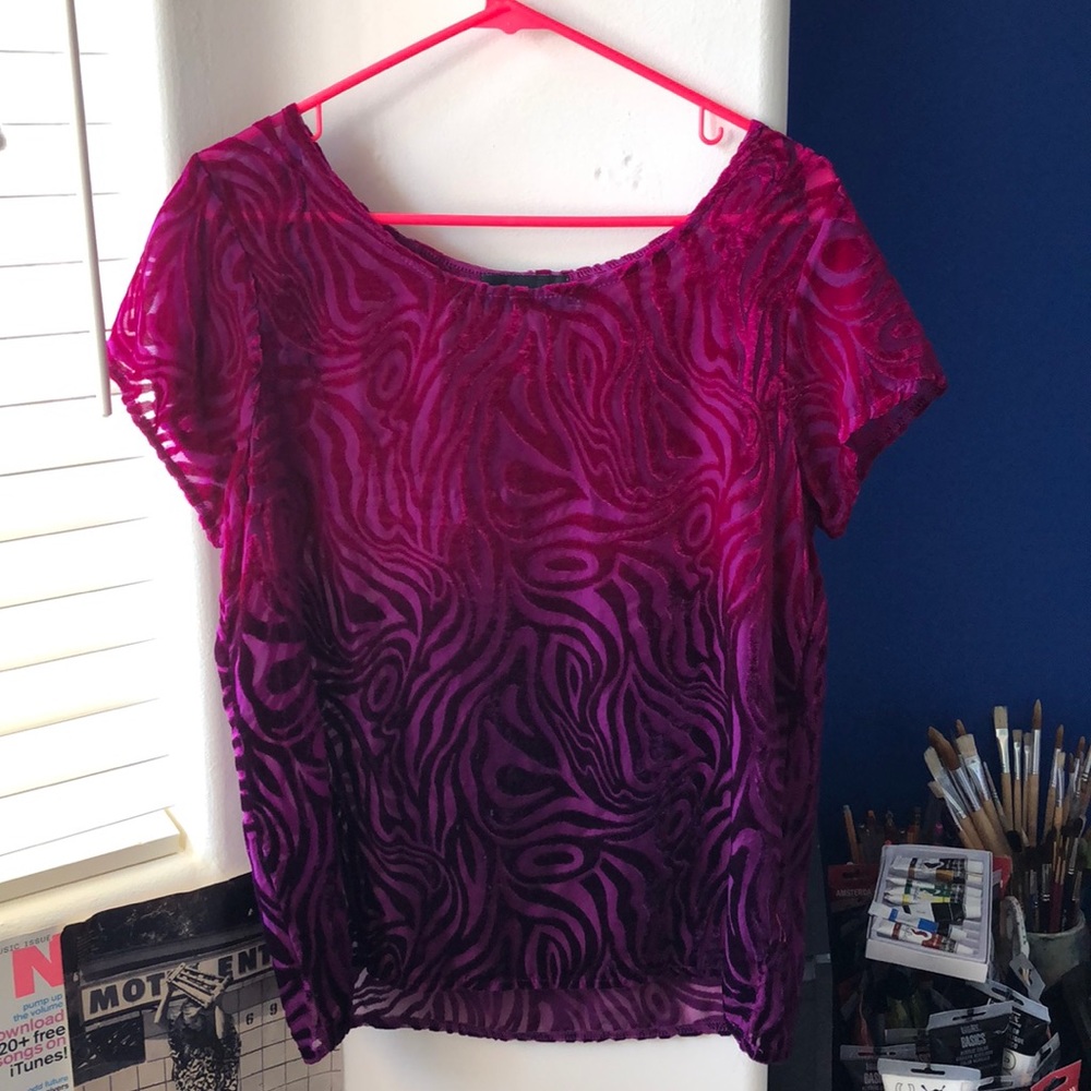 Mink pink animal print top size S